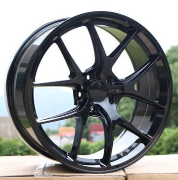 18" Wheels 18x9 +35 5x114.3 73.1 Tuner FI-R Style Gloss Black Rims Set 4