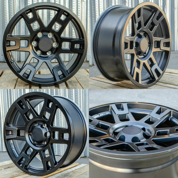 17X8 +5 6X139.7 Matte Black Wheels Rim Fits Tacoma FJ Cruiser Lexus GX460 GX470