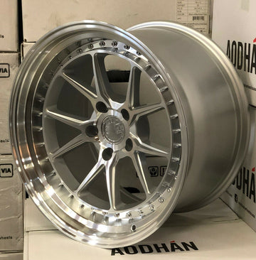 19" Aodhan DS08 Wheels 19x8.5 +35 / 19x9.5 +35 5x120 Silver Machined Rims Set 4