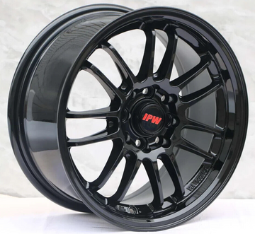 15"  Wheels Gloss Black Tuner AH Style 15x7 4x100 / 4x114.3 +35 IPW Rims SET 4