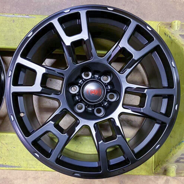 22x9 +15 SEMA Satin Black Wheels For Lifted Toyota Tacoma FJ Cruiser 4Runner Set