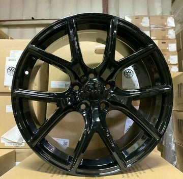 20x10 Wheels 5x127 CB71.5 +45 Gloss Black 20" For Jeep Rims (Set of 4)