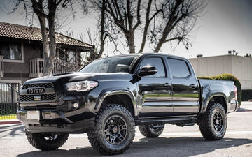 22x9 +15 SEMA Pro Black Wheels For Lifted Toyota Tacoma FJ Cruiser 4Runner Rims