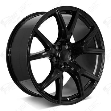22" Wheels Fit Dodge Durango Jeep Grand Cherokee Wrangler 5x127 Gloss Black Set