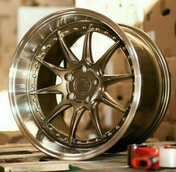 19" AodHan DS07 Wheels 19x9.5 +15 / 19x11 +15  5x114.3 Bronze Rims Set 4
