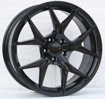 19" Wheels 19x8.5 +35 5x120 CB72.56 Gloss Black W531 Tuner Rex Style Rims Set 4