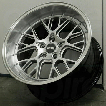 19" ESR CS11 Silver Machined Lip Wheels 19x9.5 +22 5x120 Rims Set 4