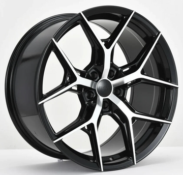 20" Wheels 20x8.5 / 20x10 +35 5x114.3 Black Machined HF Y Spoke Style Rims Set 4