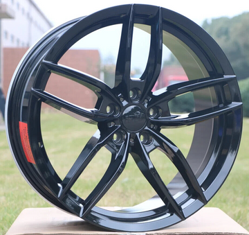 19" Wheels 19x8.5 / 19x9.5 +35 5x114.3 Staggered W524 Gloss Black Rims Set 4