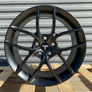 19" Wheels For Tesla Model 3 and Y Set Of 4 19x8.5 5x114.3 Matte Black Rims