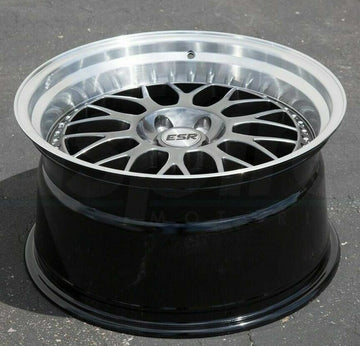 19" ESR SR01 Gunmetal Machined Lip Wheels 19x9.5 / 19x10.5 +22 5x120 Rims Set 4