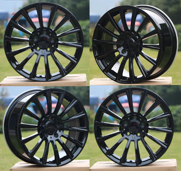 Set 4 22" Gloss Black Wheels For Mercedes GLS GLE 22x9 +32 5x112 Square Rims