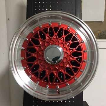 15" Wheels RS Style 15x7 4x100 / 4x114.3 +20 Red Machine Lip IPW Rims SET 4