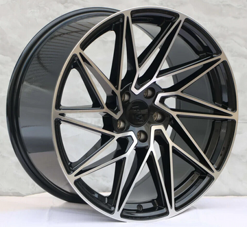19" Wheels 19x9.5 5x114.3 ET35 CB73.1 KT20 Style Black Machined Face Rims Set 4
