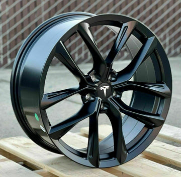22" Matte Black Wheels 22x9.0 / 22x10 5x120 Rims Set Fit Tesla Model S X