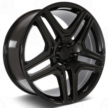 SET OF 4 WHEELS 20x9.5 5x112 ET48 CB66.6 Gloss Black For Mercedes ML GL GLE GLS