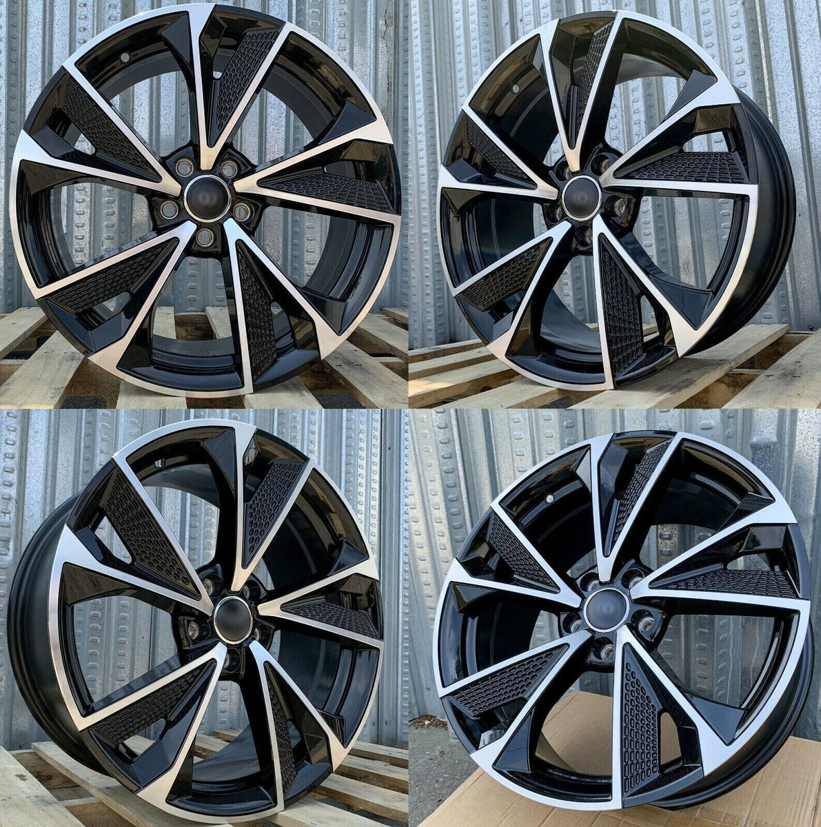 18x8 5x112 ET35 CB 66.6 Wheels Rims For Audi A3 A4 Q3 VW Passat Tiguan ...