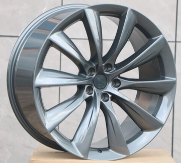 22" Wheels For Tesla Model S X Staggered 22x9 / 22X10 5x120 Gunmetal Rims Set 4