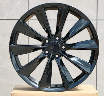 22" Wheels Turbine Style for TESLA Model S 22x10 ET35 5x120 Gloss Black Set 4