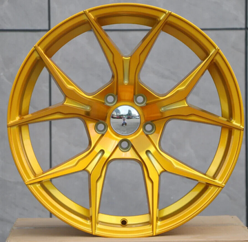 19" Wheels 19x8.5 +35 5x114.3 CB 73.1 Gold Tuner Rex Style W531 Rims Set 4