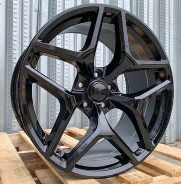 20" Wheels For Chevy Camaro Z28 20x9 +30 / 20x10 +35 5x120 Gloss Black Set 4
