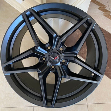 19x9.5 / 20x11 Satin Black Wheels For Corvette C6 C7 19"/20" Staggered Rims Set