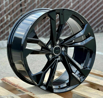 19x8.5 Gloss Black Wheels For Audi A4 Q3 Passat Rabbit 19" 5X112 +40 Rims Set 4