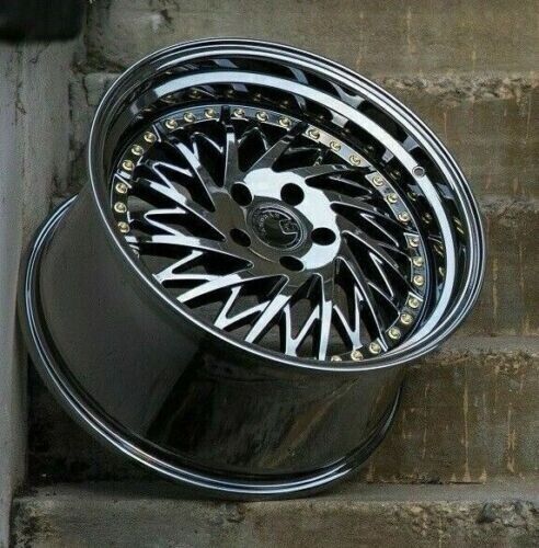 18x9.5 AodHan DS03 Wheels 5x100 +35 Vacuum Black Chrome DS3 Rims Set 4 ...