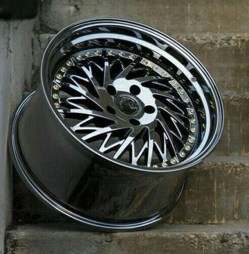 18x9.5 AodHan DS03 Wheels 5x100 +35 Vacuum Black Chrome DS3 Rims Set 4