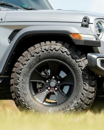 17" Satin Black Defiant DF02 Wheels 17x8.5 Rims Set Fit Jeep Wrangler Gladiator