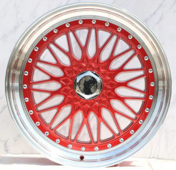 22" Wheels 22x9 5x114.3 / 5x120 +30 RS Style Red Machined Lip Rims Set 4