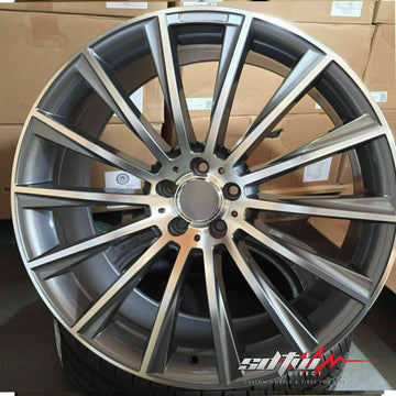 One Single Spare 19x8.5 5x112 +35 wheel Gunmetal Machined Face Rim