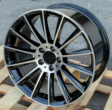 20'' Wheels for Mercedes GLS550 4MATIC SUV 20x9.5" +43 Black Machined Face Rims