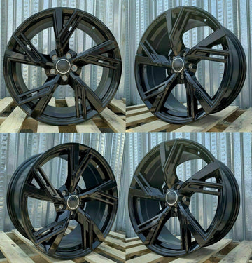 19" Black Wheels Fit Audi A4 A5 S4 S5 A6 Q3 Q5 Passat 19x8.5 +32 5x112 Rims Set