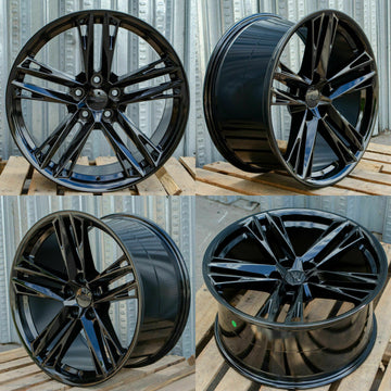 20" Black Wheels 20x10 / 20x11 Fit Chevrolet Camaro Chevy ZL Style Set 4 Rims