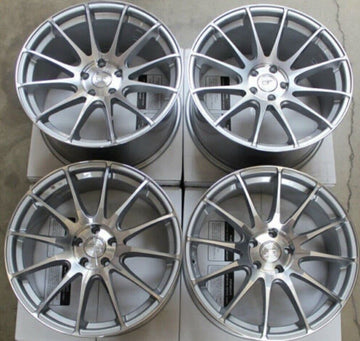 19" MRR GF6 Silver Wheels 19x8.5 / 19x9.5 5x120 Ground Force Rims Set 4