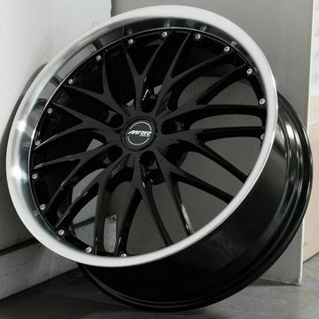 20" MRR GT1 Black Machined Lip Wheels 20x8.5 5x114.3 +20 Rims Set 4