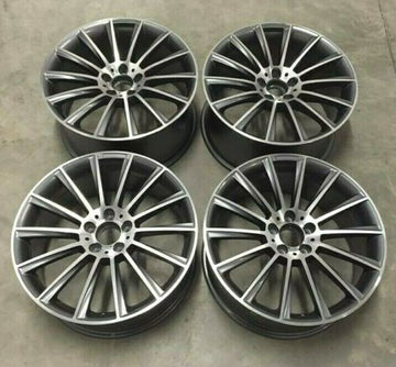 4PCS Gunmetal Machined Rims 20x8.5/9.5 Staggered 5x112 CB66.6 Fit Mercedes Benz