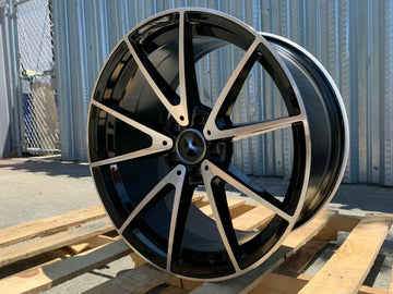 19x8.5 Black Machined Wheels Fit Mercedes S430 S500 S550 E55 19 Inch Rims Set 4