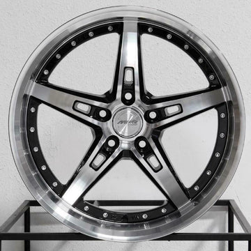 20" MRR GT5 Wheels 5x112 Machined Face Black Inlay 20x8.5 +35 Rims Set 4