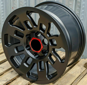 17x8 Matte Black Wheels Fits Toyota 4Runner Tacoma 17 Inch 6x139 +5 Rims Set 4