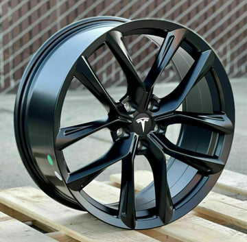 19" Arachnid Style Matte Black Wheels 19x8.5 5x114.3 For Tesla Model 3 and Y