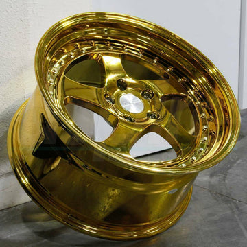 19 Inch ESR SR02 Gold Chrome Wheels 19x9.5 / 19x10.5 +22 5x114.3 Rims Set 4