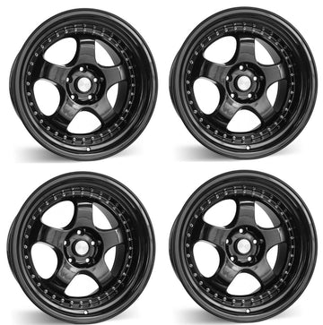 18x9.5 +35 5x114.3 Gloss Black ESR SR06 Wheels 18 Inch Rims Set 4