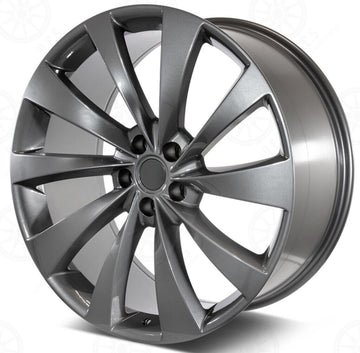 22" Slipstream Style Gun Metal Wheels 22x9 Rims Set Fit Tesla Model S X Rims Set