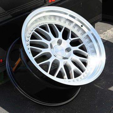 18 Inch ESR SR01 Hyper Silver Deep Dish Wheels 18x10.5 5x120 +22 Rims Set 4