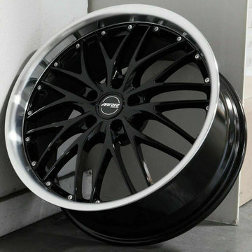 MRR GT1 Wheels Fit Chevy Corvette C4 C5 18x8.5 / 19x9.5 Gloss Black Machined Lip