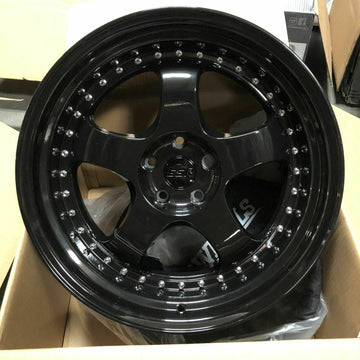 19x9.5 ESR SR06 Gloss Black Wheels 19 Inch +22 5x114.3 Rims Set 4