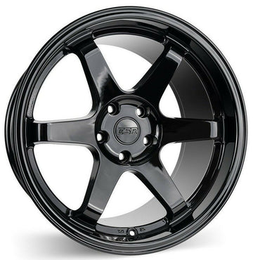 18" ESR SR07 Gloss Black Wheels 18x8.5 +30 5x114.3 (Rims Set Of 4)