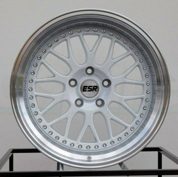 17x8.5 ESR SR01 Wheels White 5x100 +30 Fit Corolla Camry Scion TC Rims Set 4